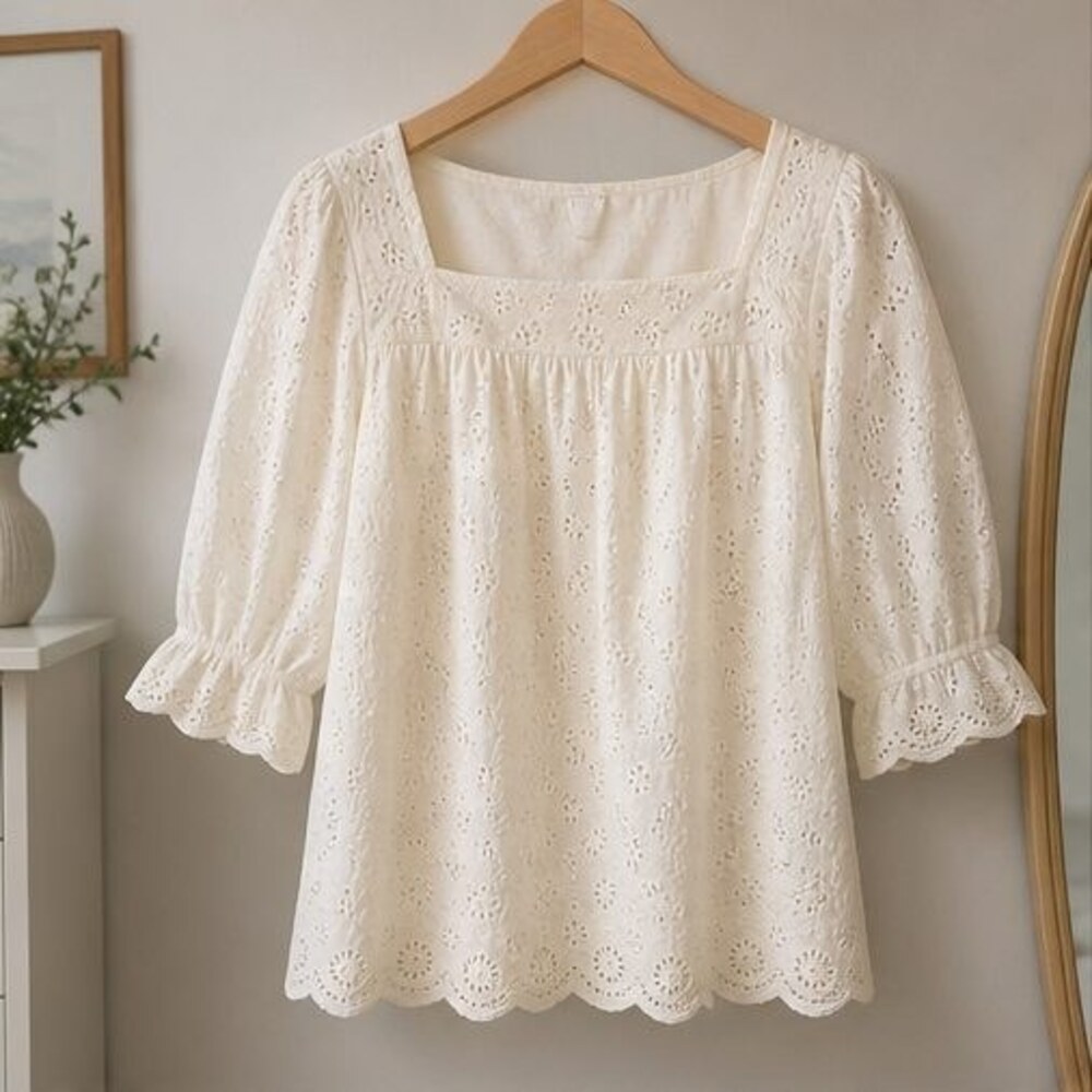 Rust Button Blouse